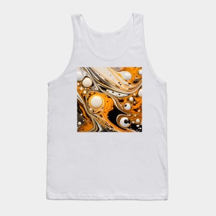 Golden Swirls Abstract Elegance Tank Top